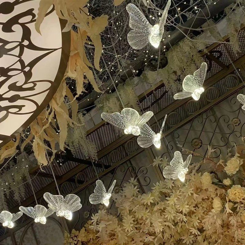 新款婚庆道具发光亚克力蝴蝶灯串婚礼舞台吊顶装饰布置灯橱窗挂饰,节庆用品/礼品,路引,淘宝优惠券,粉丝福利购,淘宝优惠卷