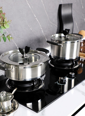 厨房软装饰品摆件样板间橱柜组合不锈钢汤锅砧板花艺油壶软装道具