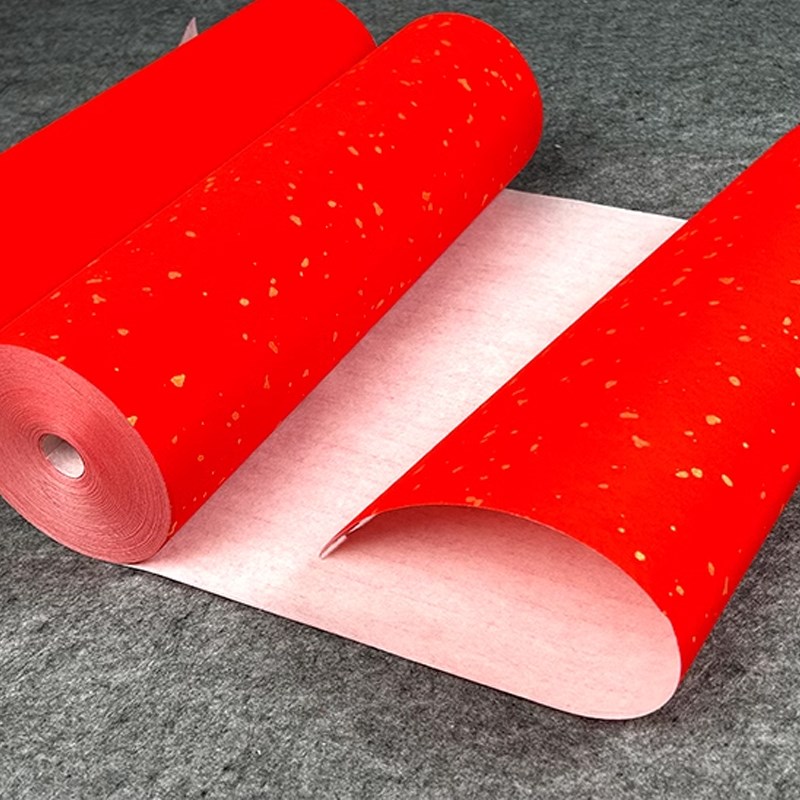 长卷万年红宣纸加厚大红色洒金空白手写毛笔字春联对联喜庆专用纸