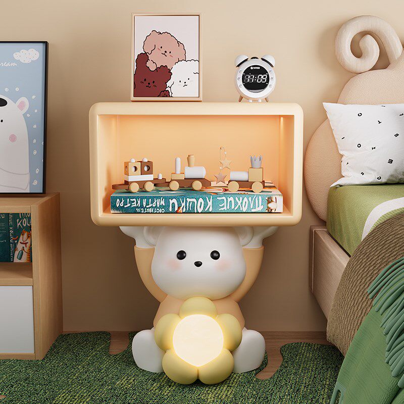 奶油风儿童房床头柜灯一体卧室落地摆件可爱家居饰品乔迁新居礼物