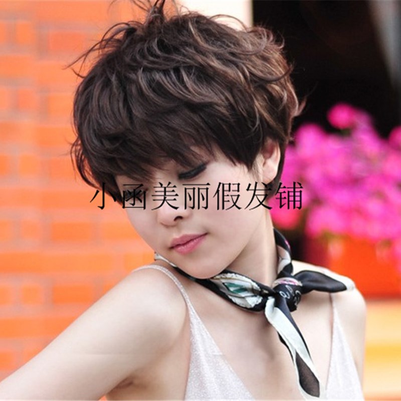 新款 短卷时髦假发 女士假发 妈妈头假发满头卷假发洋气短发假发