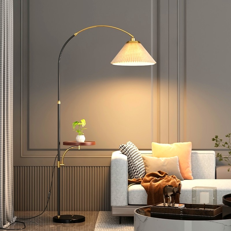 钓鱼灯落地灯客厅卧室沙发旁边几法式复古轻奢高级感摆件茶几台灯