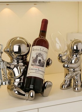 宇航员红酒架轻奢客厅酒柜装饰摆件餐桌面餐边柜酒托乔迁新居礼品