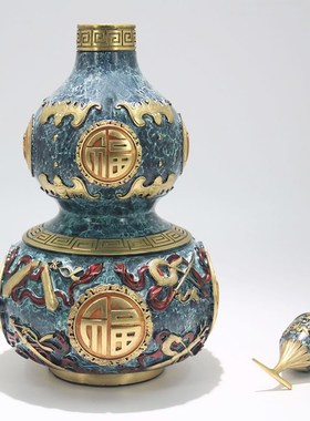 纯铜福字葫芦招财摆件开盖高档彩铜家居玄关办公室装饰送领导礼品