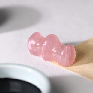 文斋纯手工天然水晶笔搁粉色白色毛笔多功能玉石笔山笔架笔托初学