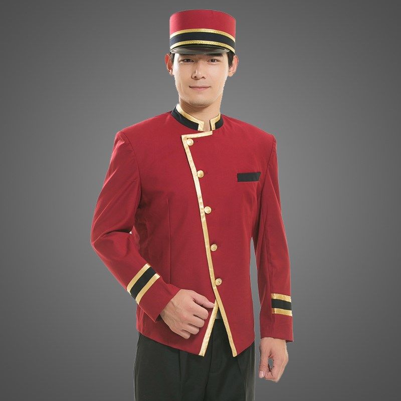 酒店迎宾前台接待秋冬装 门童服服装 门童制服套装行李员工作服男
