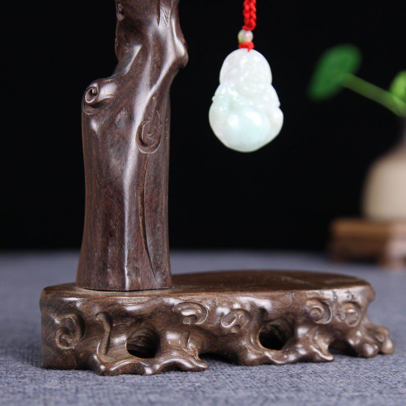 文玩玉器珠宝展示架子道具复古实木项链首饰架吊玉架礼品吊挂玉架