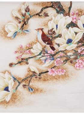 四尺斗方蝴蝶牡丹精品工笔画国画纯手绘花鸟没提款无款画04745