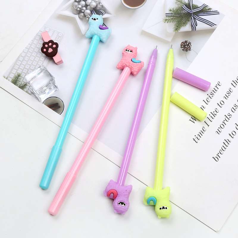 Stationery alpaca gel pen cute learning office sign pen cart