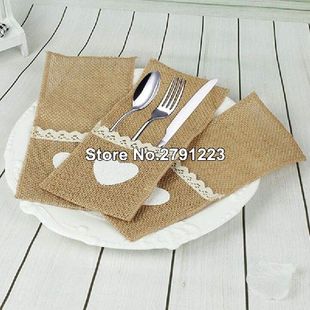 50 pcs Natural Jute Cutlery Knives and Forks Cutlery Set