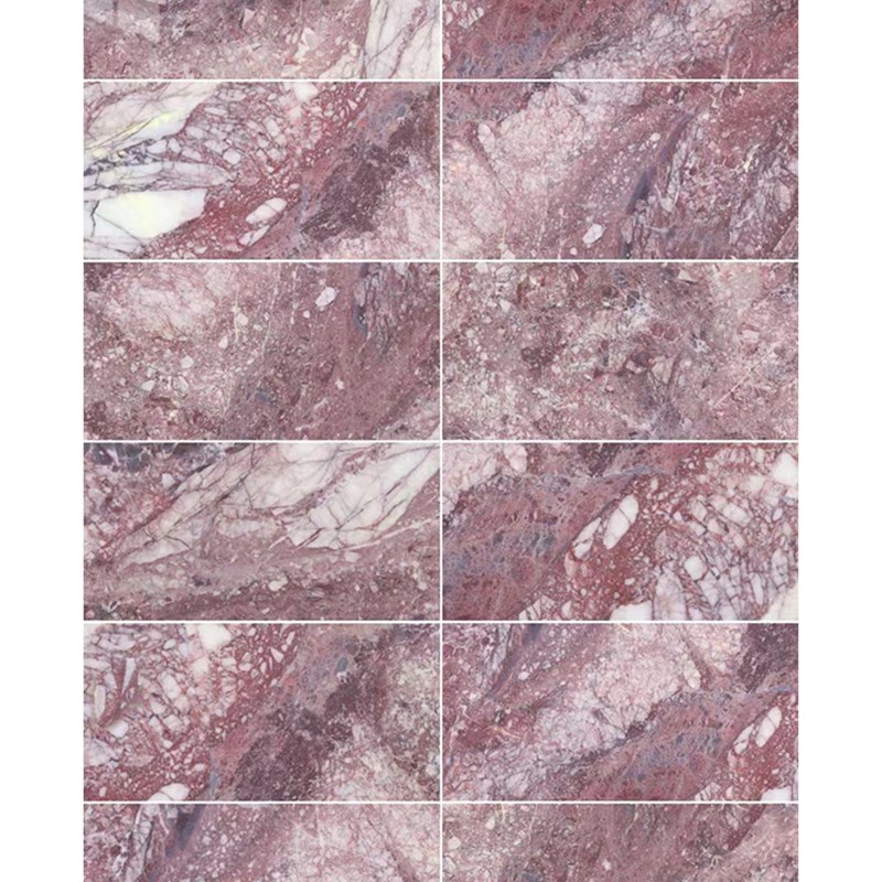 紫红罗大理石瓷砖亮光釉面大板砖别墅客餐厅地砖酒店工装背景墙砖