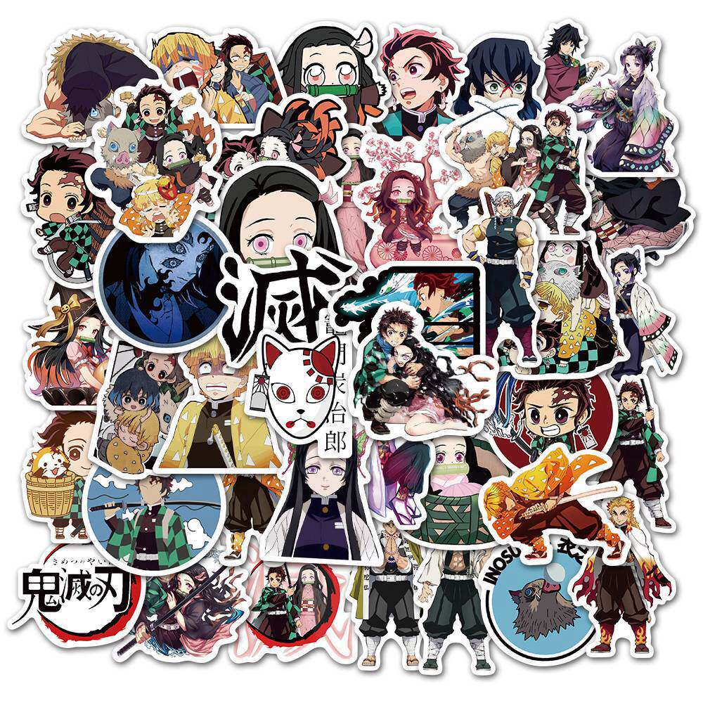 50PCS Anime Stickers Demon Slayer Graffiti Stickers for Lapt