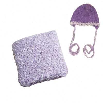 极速2 Pcs Baby Receiving Blanket Hat Outfits Set Soft Sleepi