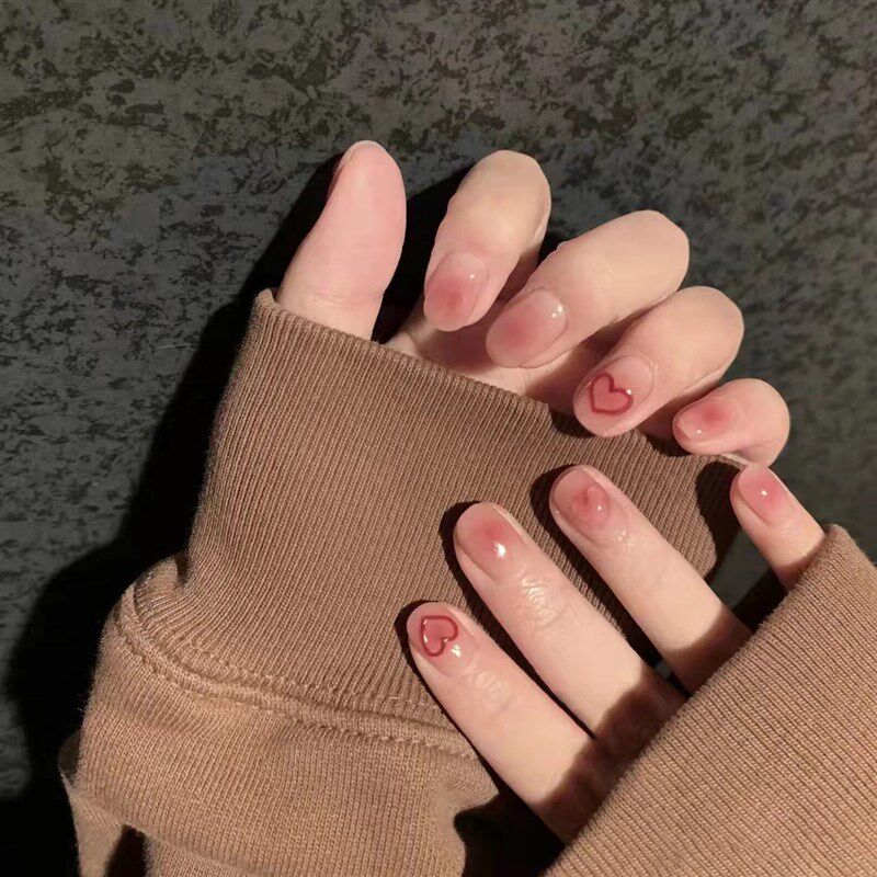 极速手工美甲春夏美甲贴片穿戴甲假指甲可拆卸显白腮红辣妹DS