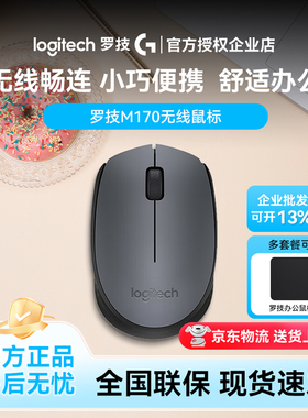 罗技M170无线鼠标2.4G办公滑鼠USB免驱动商用笔记本电脑通用家用