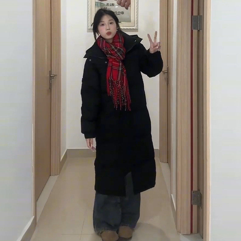 中戏同款黑色长款棉衣棉服女款2025新款冬季过膝韩版宽松加厚外套,个性定制/设计服务/DIY,棉服工装,淘宝优惠券,粉丝福利购,淘宝优惠卷