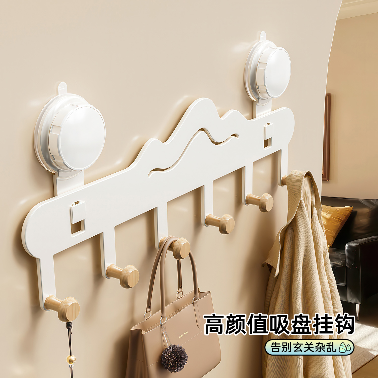 吸盘挂钩门后置物架挂钩免打孔家用多功能强力承重门后挂钩挂衣架