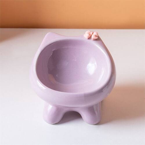 宠物碗高脚狗盆狗碗猫碗猫食盆陶瓷防打翻慢食碗护颈猫碗架