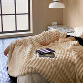 Zijpe 保暖加厚毛毯仿兔绒毯家用沙发盖毯披肩毯儿童午睡毯 冬季