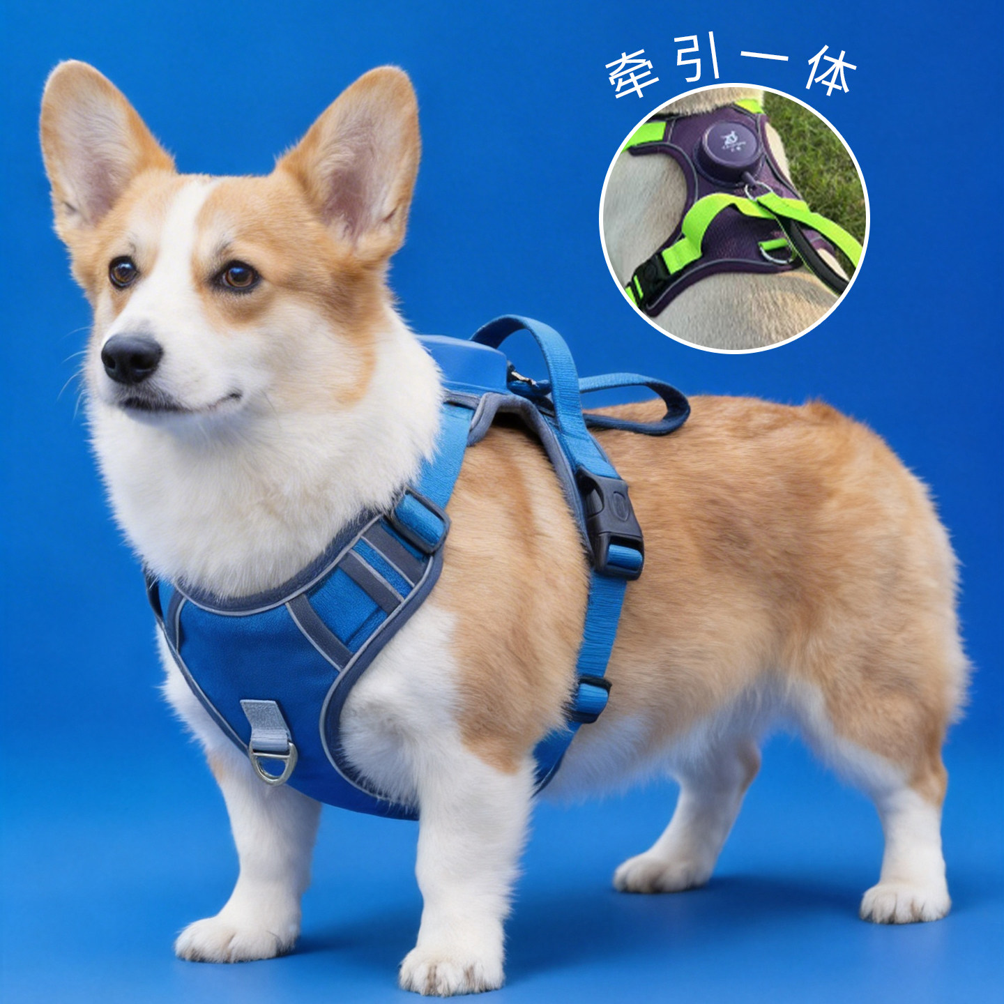 遛狗狗牵引绳自动伸缩中小大型犬宠物胸背式专用柯基防爆冲雪纳瑞