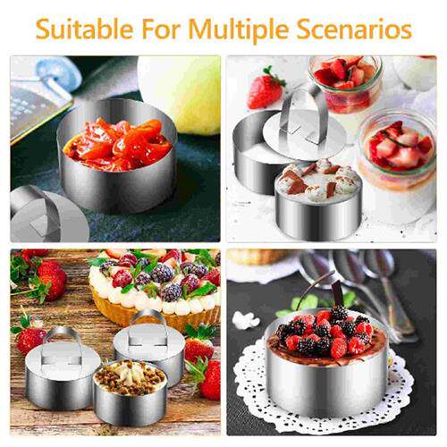 极速Cake Rings Ring Mold Molds Baking Mousse Pusher Pastry