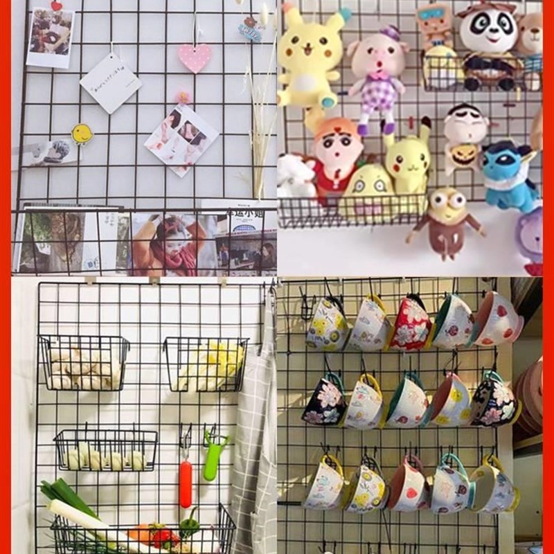 黑色网片网格铁丝网加粗铁网格网超市置物架挂网幼儿园墙上展示架