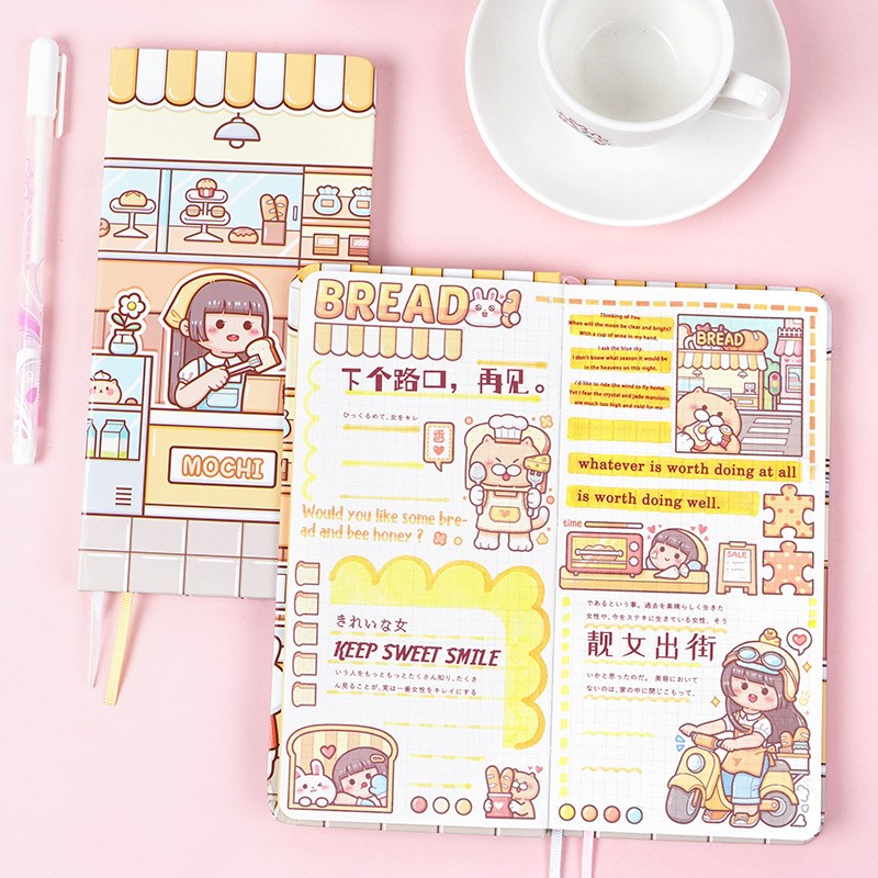 小麻薯手账本女孩手帐套装新款weeks方方本笔记本本子手杖儿童女