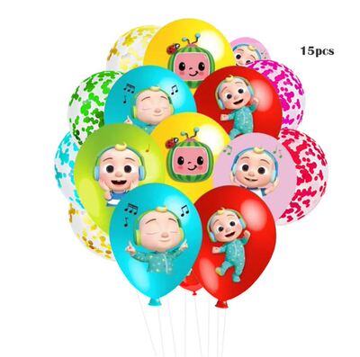 极速cocomelon主题派对生日装饰气球西瓜男孩宝贝JJ背景布置