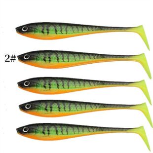 极速5PCS Ttail Fiing Lure 9cm 55g Soft Bait For All Fi