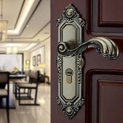 酷隆室内门锁家用锁具实木卧室门锁房间静音欧式通用型磁吸锁把手