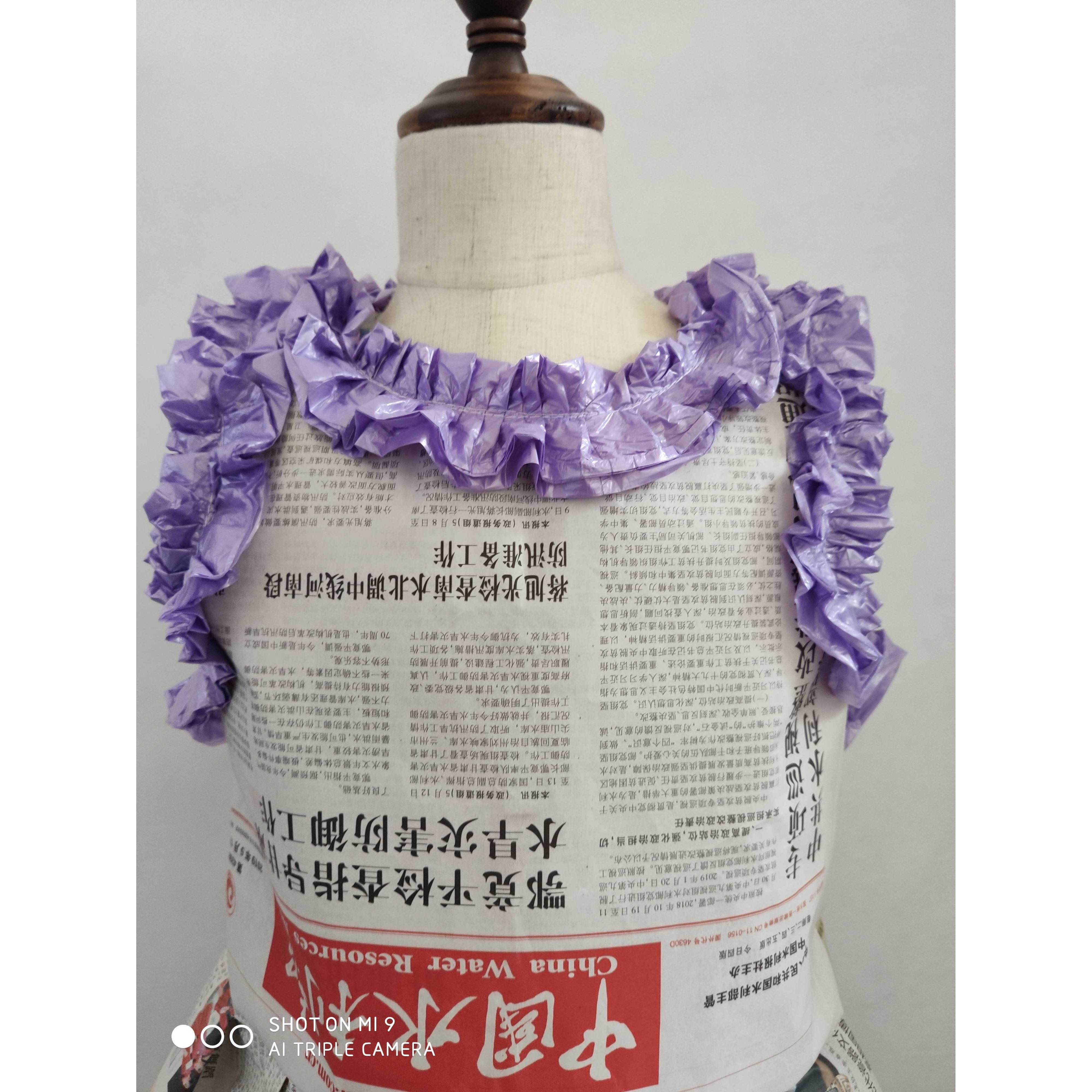 新款六一儿童环保服手工制作报纸走秀服饰儿童节演出亲子环保服饰