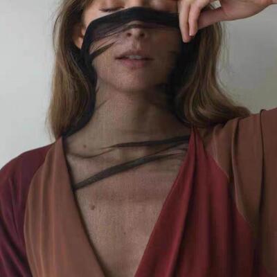原厂轻薄100%桑蚕丝黑色网纱高领长袖打底衫内搭透视衫女