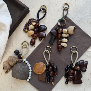 森野摇铃疗愈天然果壳种籽包挂挂件手工编织复古溪水音乐祝福礼物