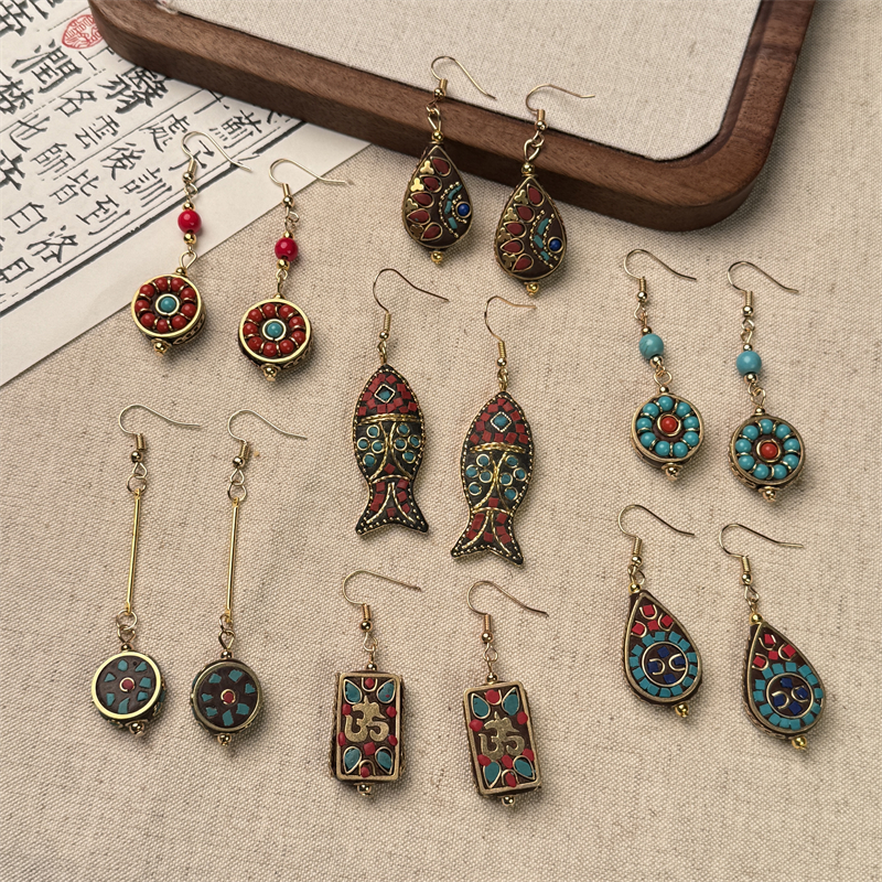 尼泊尔原创异域藏式民族风耳环