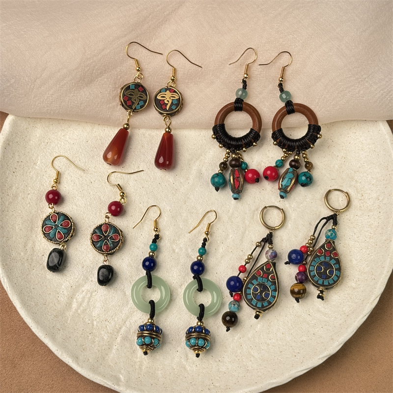 尼泊尔原创设计耳环藏式复古风