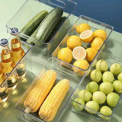 新款直销厨房冰箱柜收纳盒抽屉式冷冻室专用储藏盒收纳筐篮箱整理