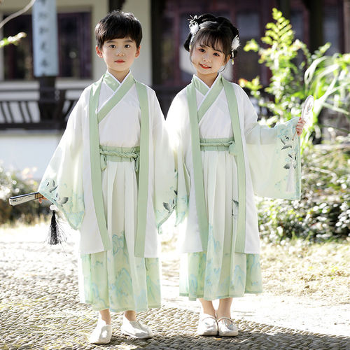 男女童汉服春夏装2026新款中国风儿童表演服小学生国学古装演出服