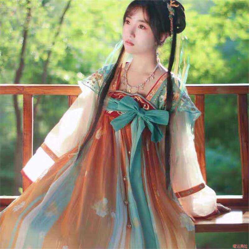 瑶瑶公主遇见神鹿王者荣耀联名女学生汉元素汉服中国风齐胸连衣裙