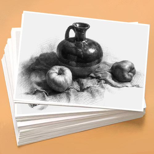 素描静物几何体临摹卡