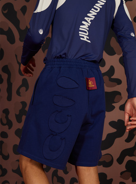 HUMANUNIFORM尤尼馥指定合作店铺 TOKEN徽标百慕大短裤蓝色 Token