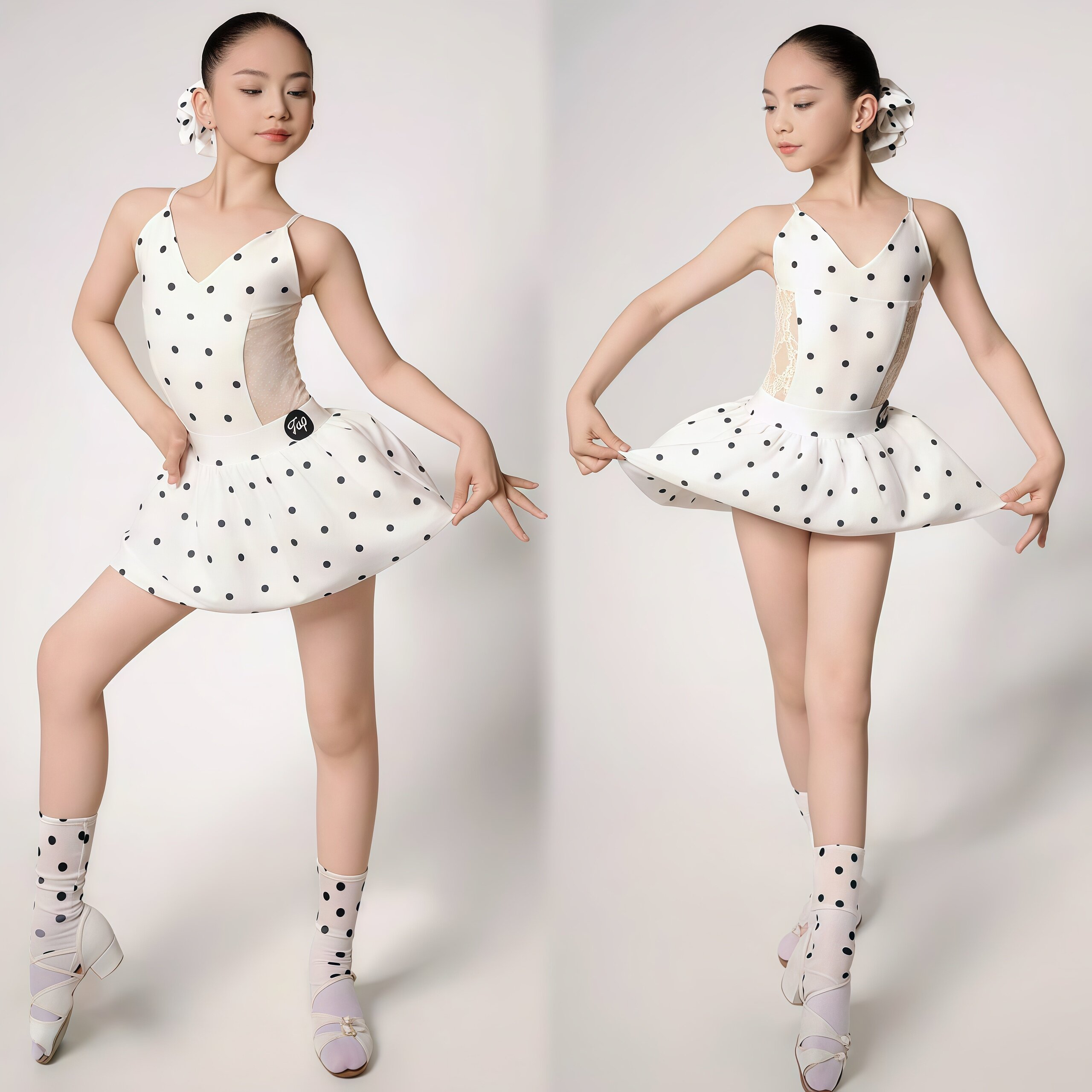 少儿蕾丝吊带裙子拉丁舞练习服装图片