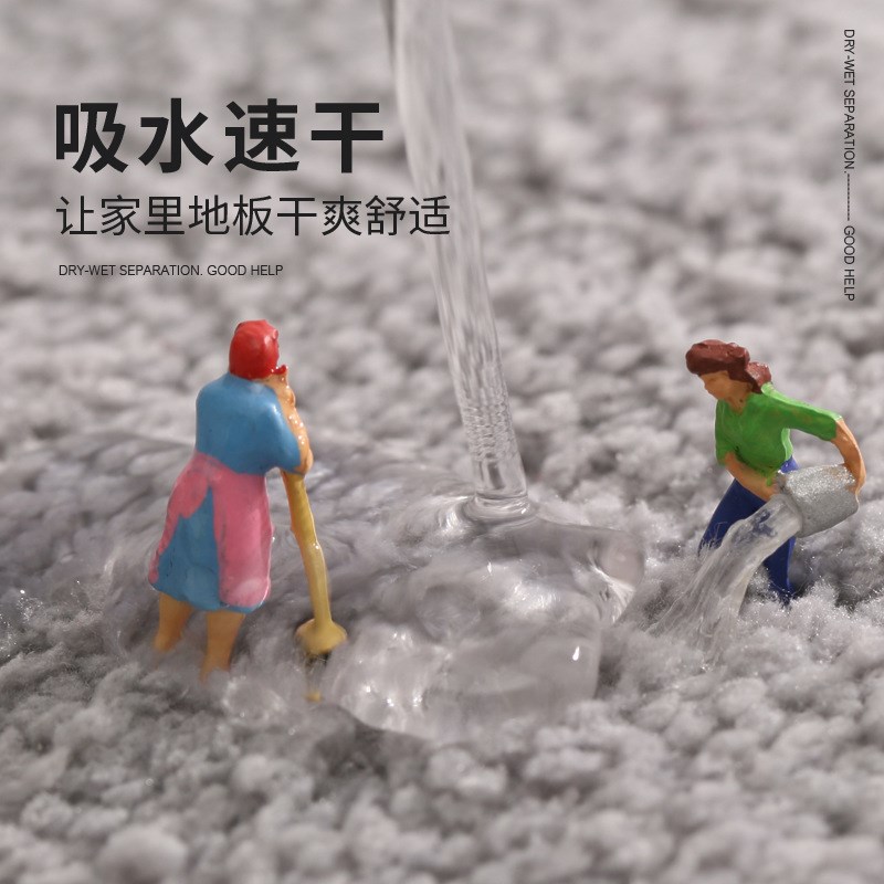 新款跨境加厚卫生间门口地垫吸水脚垫浴室防滑Q垫卧室进门门垫地