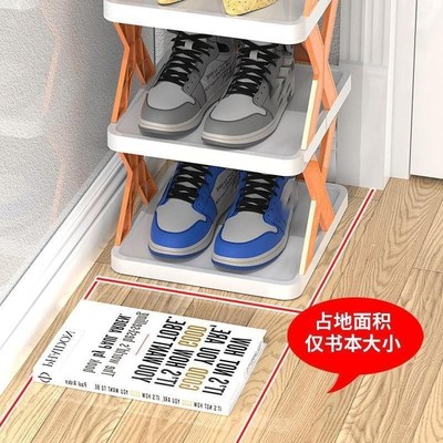 不占空间折叠鞋柜家用门口v收纳神器迷你办公室桌下小窄简易鞋架