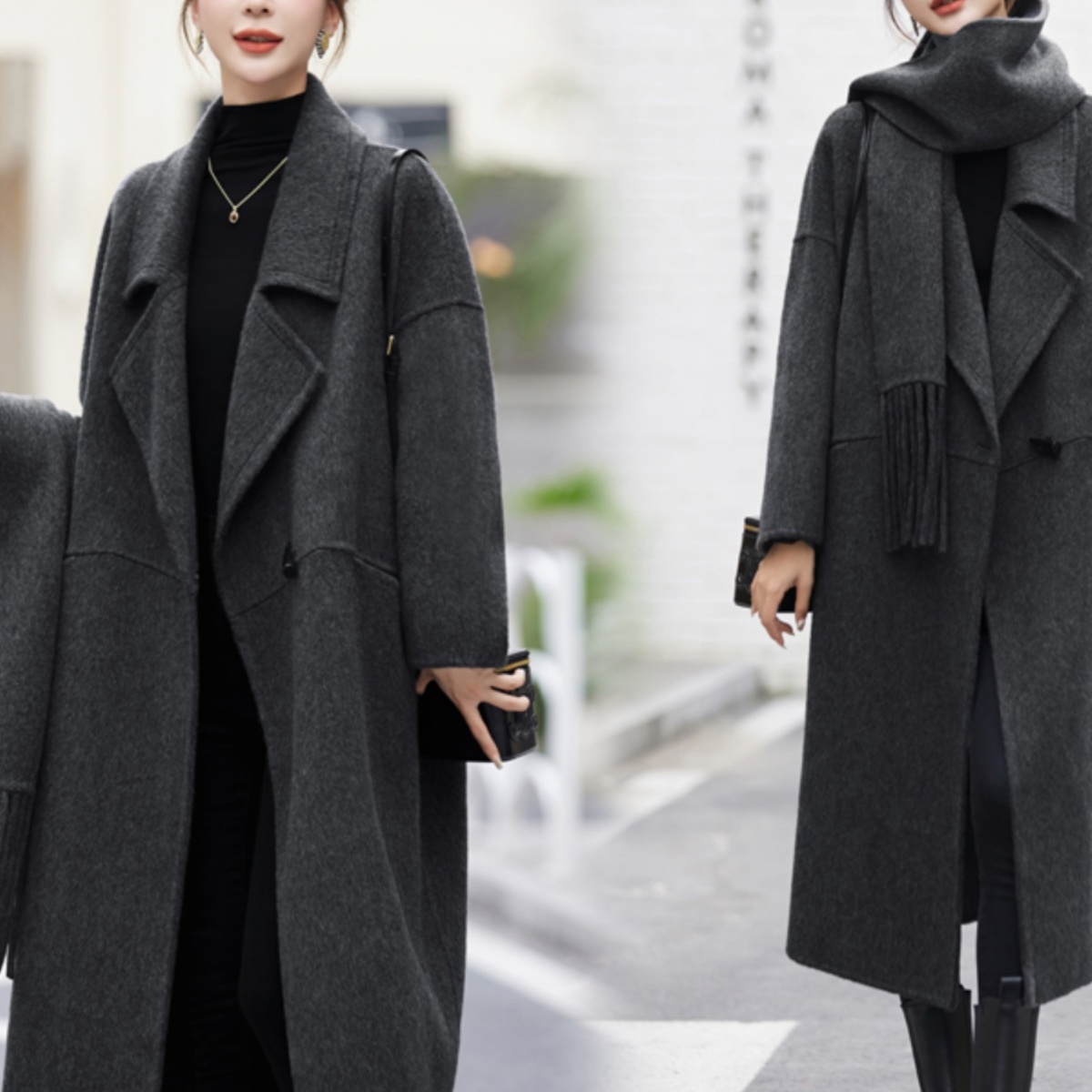 双面羊绒大衣中长款毛呢外套