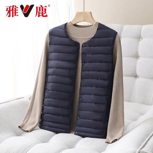 雅鹿冬季保暖轻薄羽绒马甲