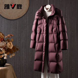 时尚 休闲女装 2025女装 中长款 羽绒服外套 服饰新款 雅鹿官方冬季