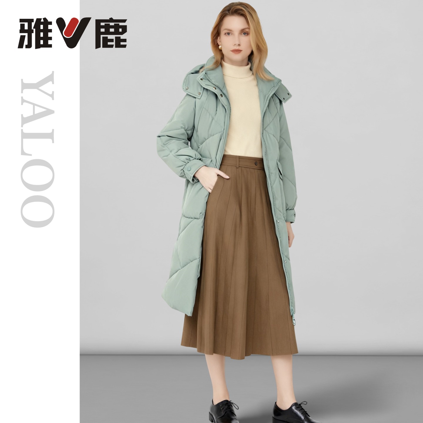 雅鹿25新款冬季加绒加厚羽绒服