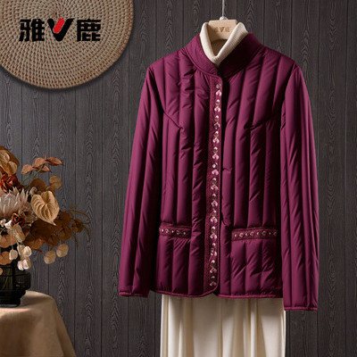 雅鹿气质立领保暖羽绒服