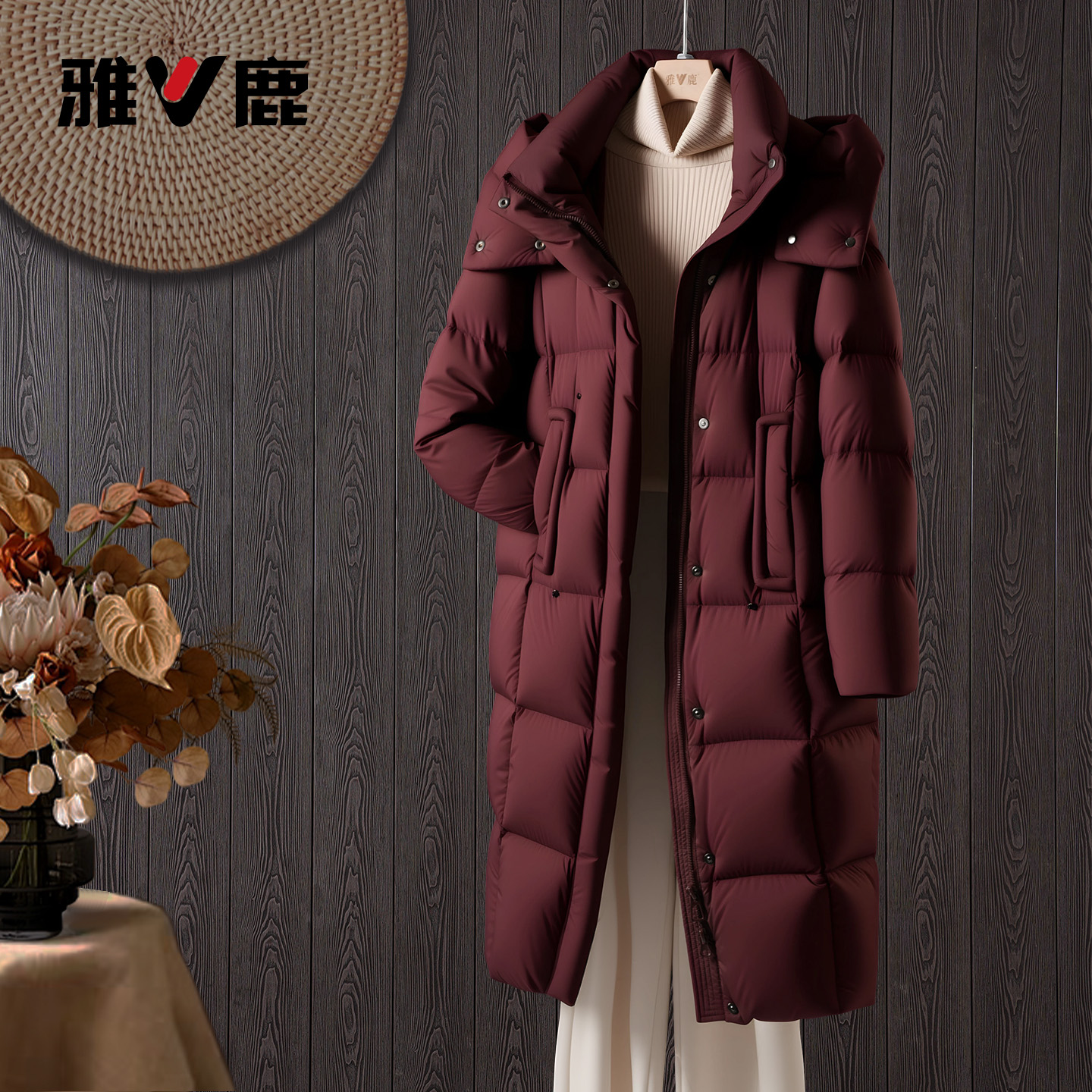 雅鹿新款冬季加厚女士羽绒服