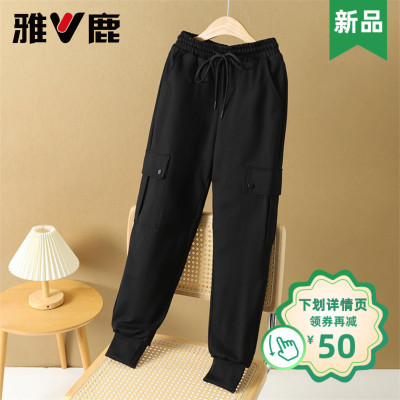 雅鹿女士冬季新款加厚防寒羽绒裤